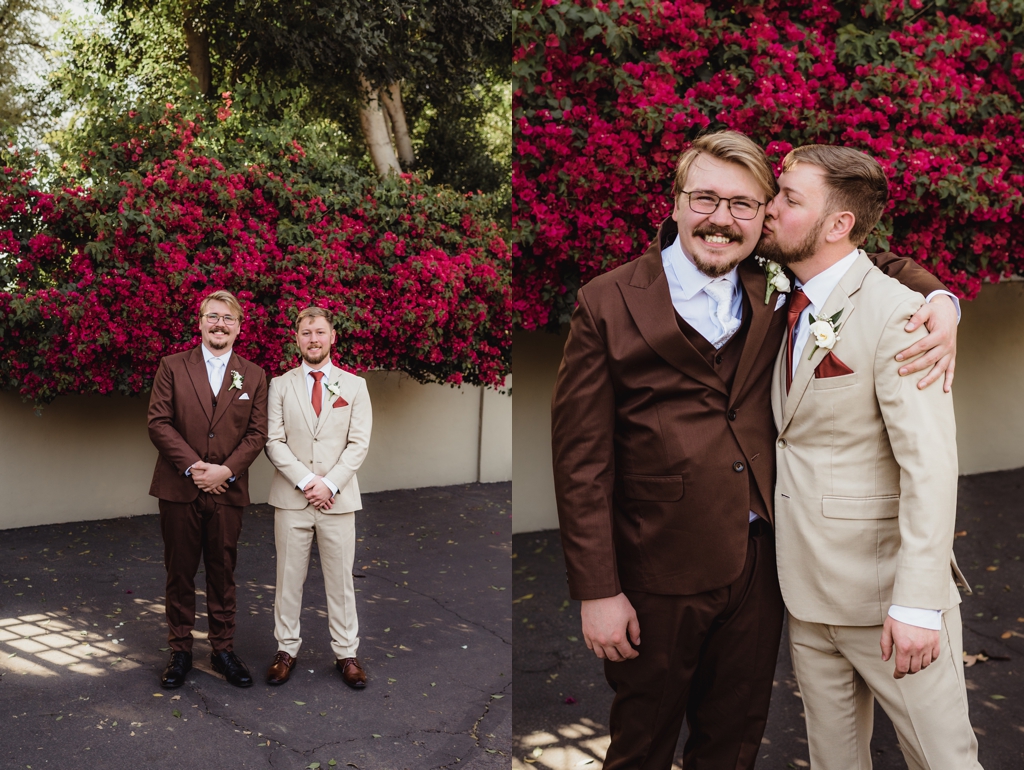 brown and tan groomsmen party