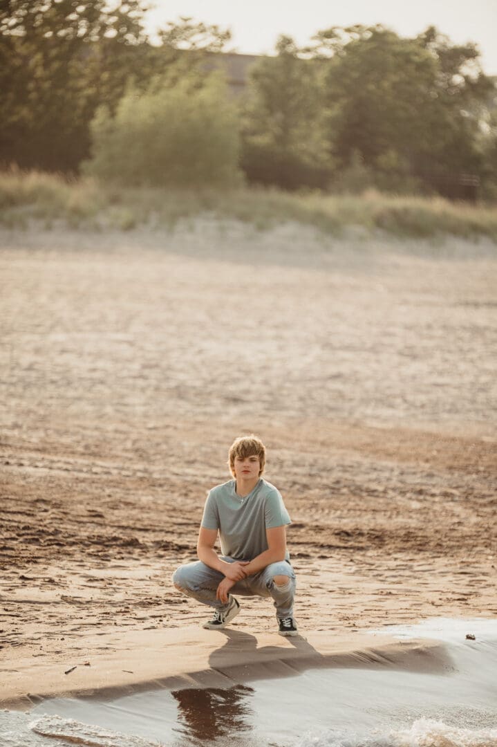 senior guys session by the lake