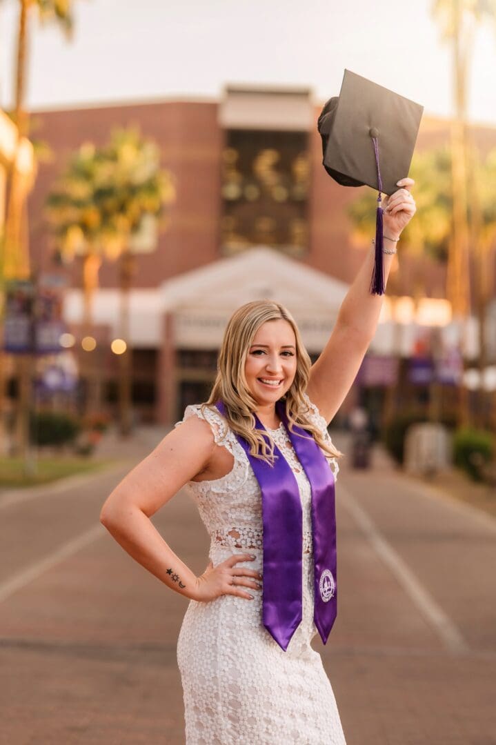 sunrise graduation photos at Grand Canyon University in Phoenix by Ashley Durham Photography