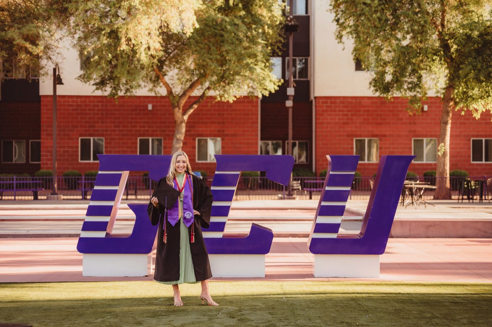 GCU graduation photos cap and gown