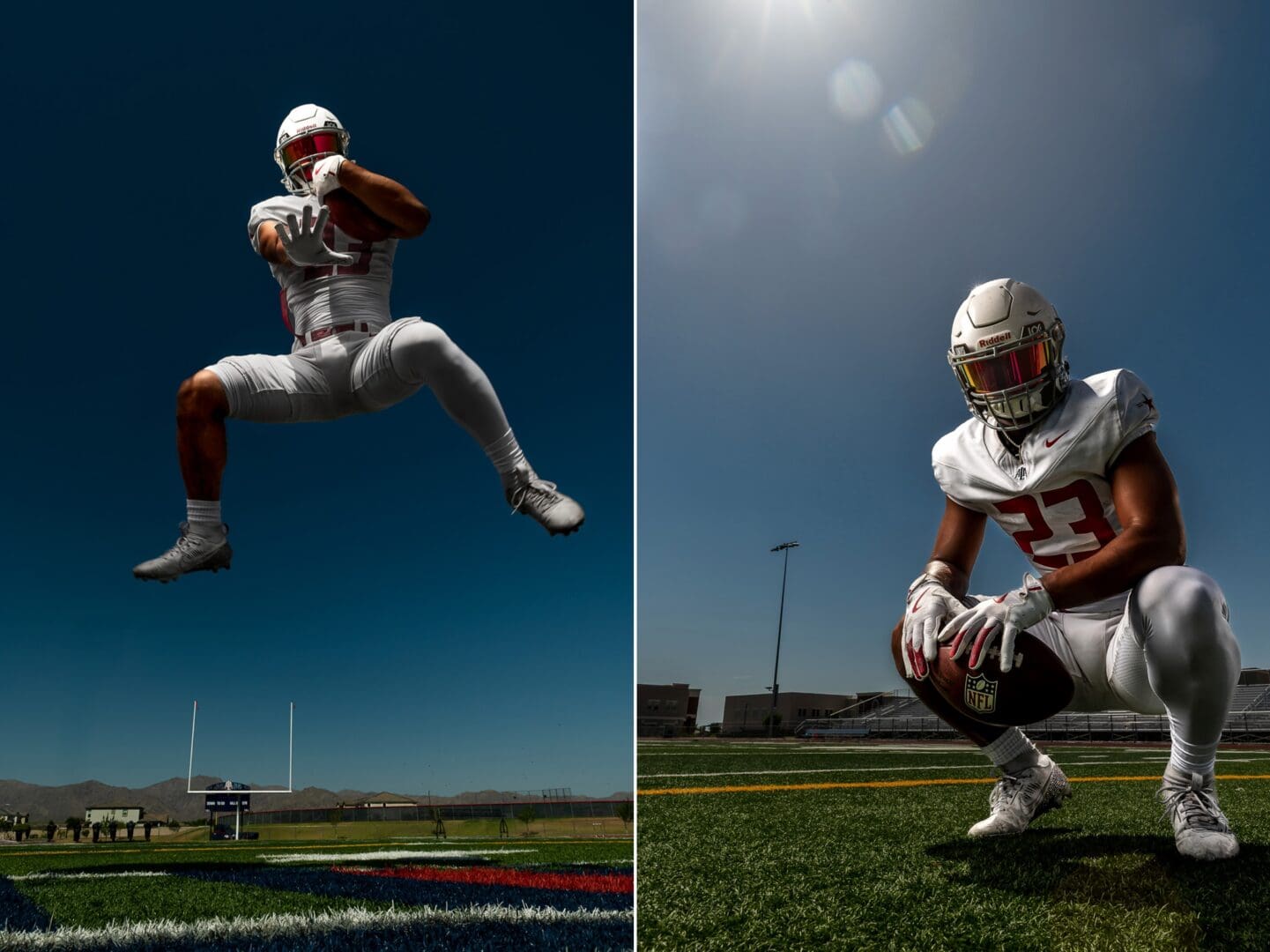 tough poses for football players for media day