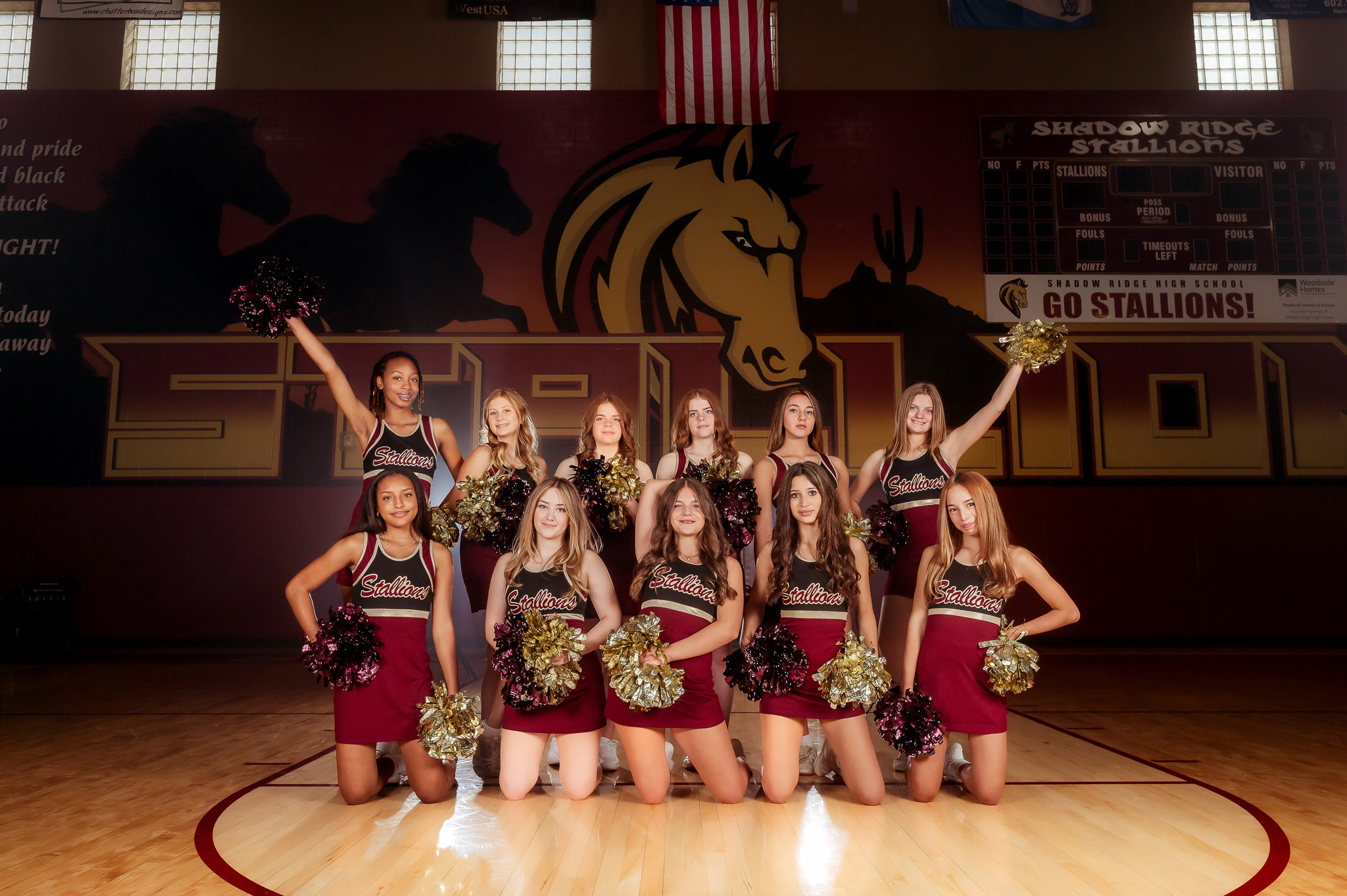 fun cheer team photo jv shadow ridge high school surprise az