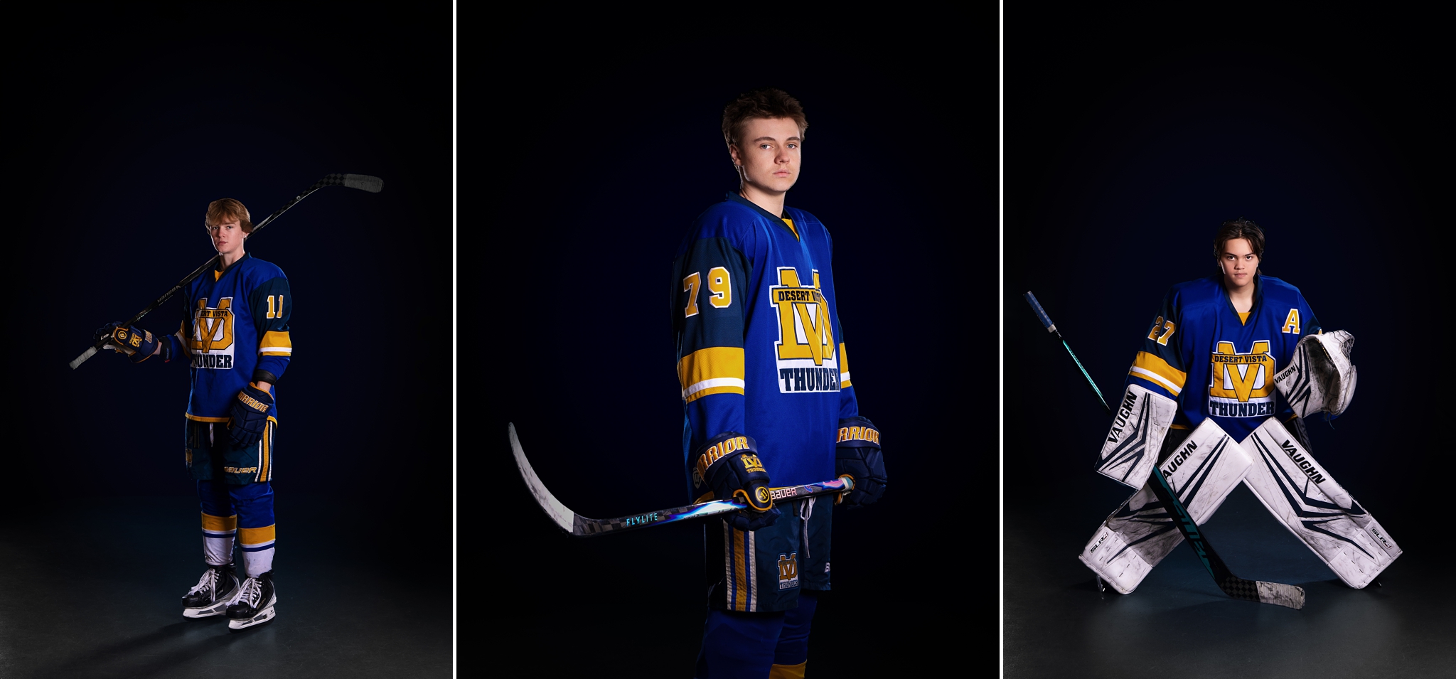 Phoenix high school hockey player portrait from Desert Vista media day