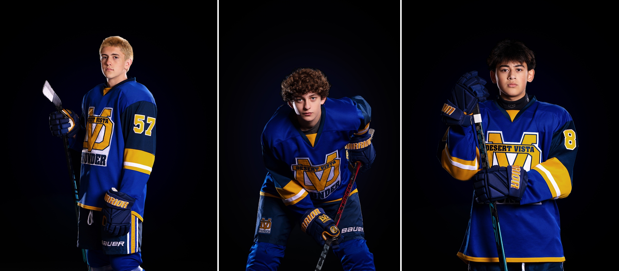 Phoenix high school hockey player portrait from Desert Vista media day