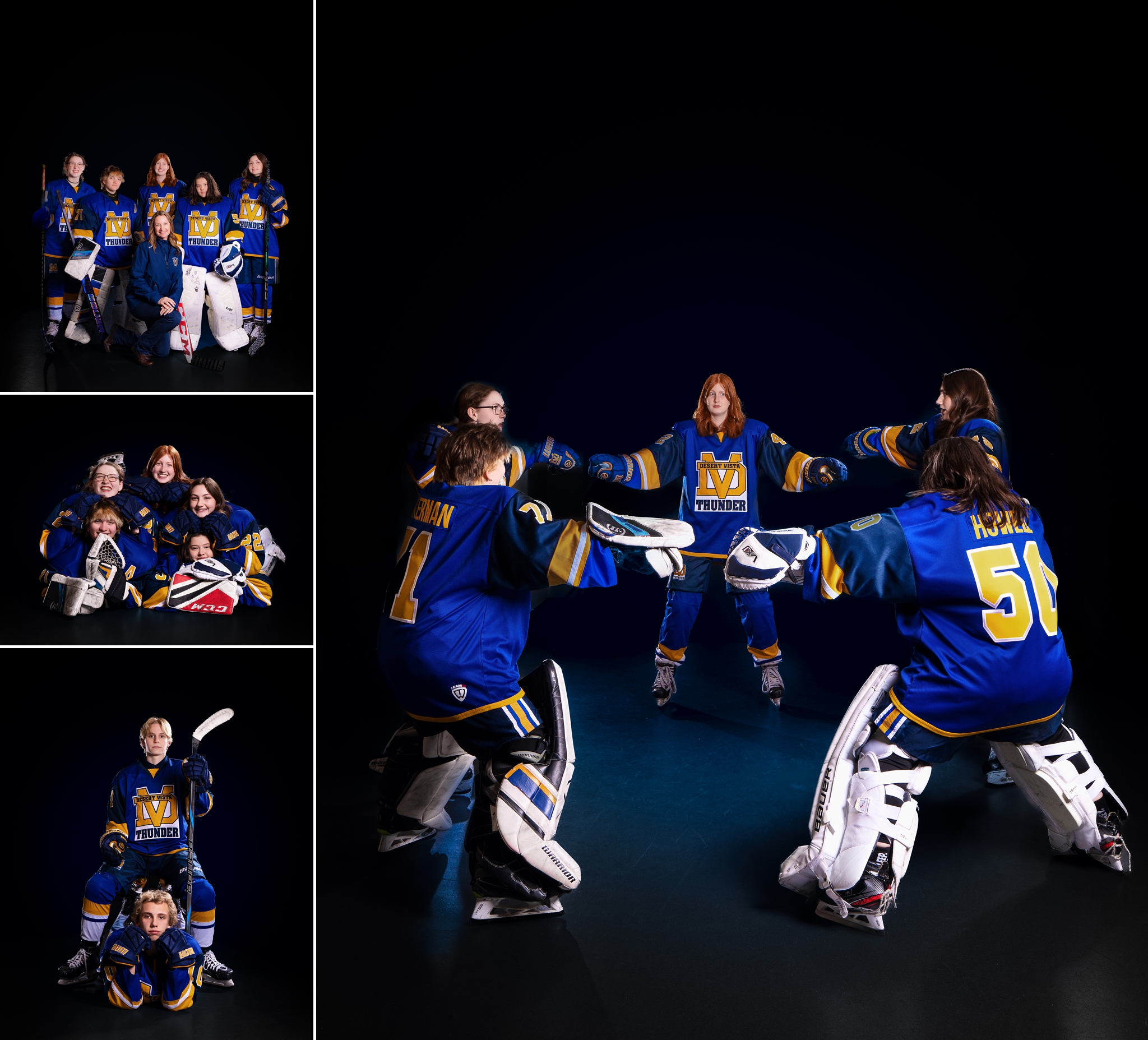 Desert Vista Hockey players buddy photo during media day in Scottsdale