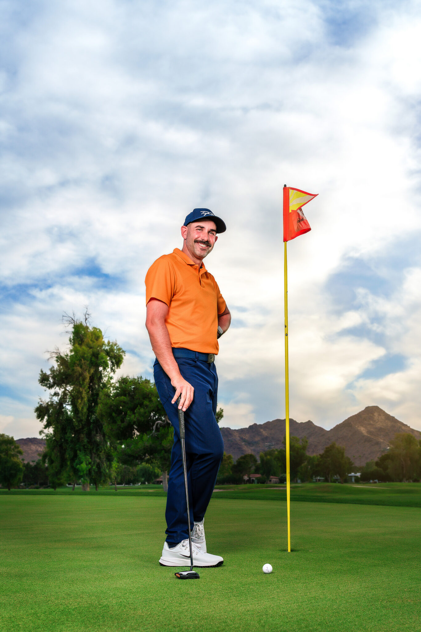 golfer pose for sports portraits