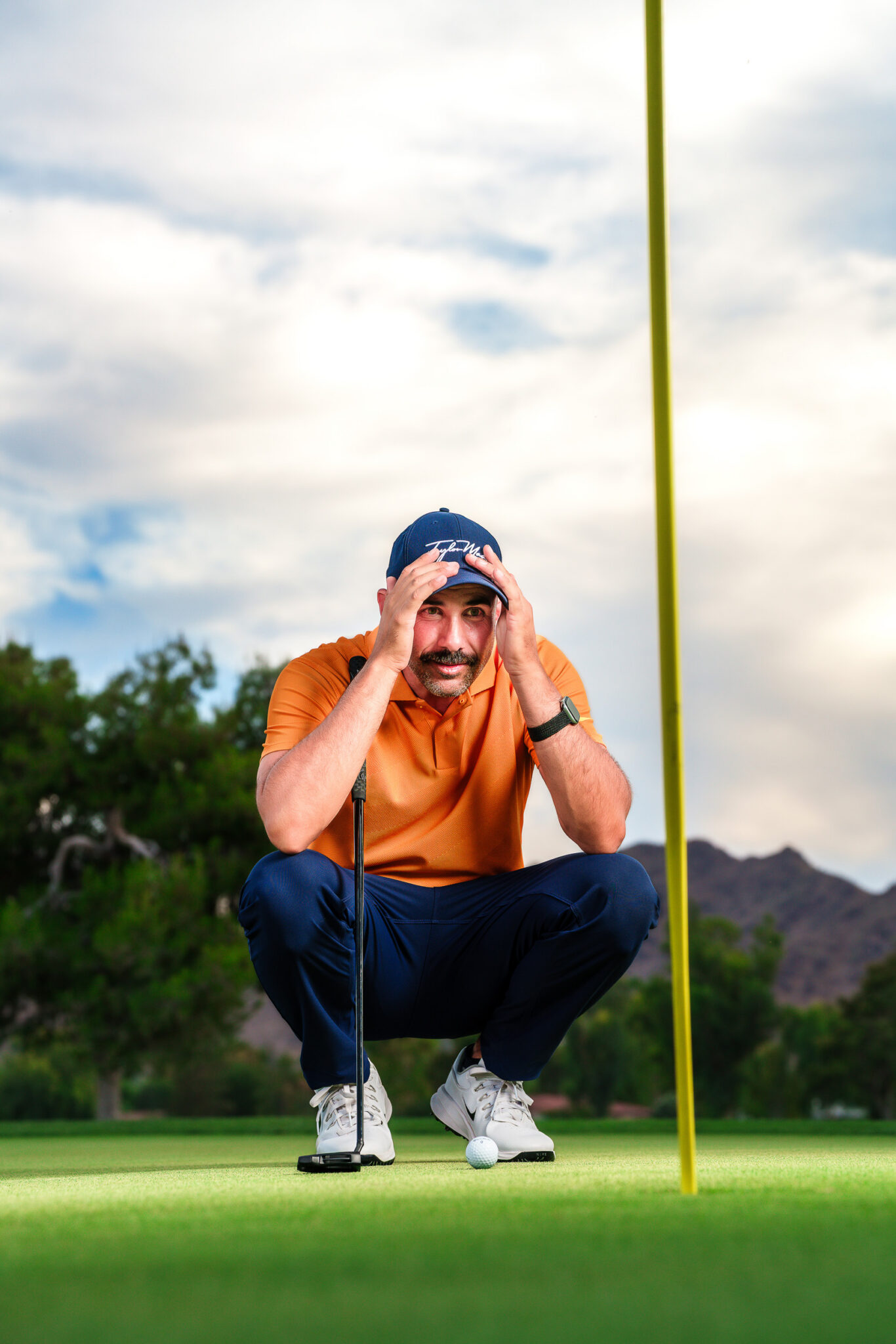 tiger woods golfer pose for golf portraits