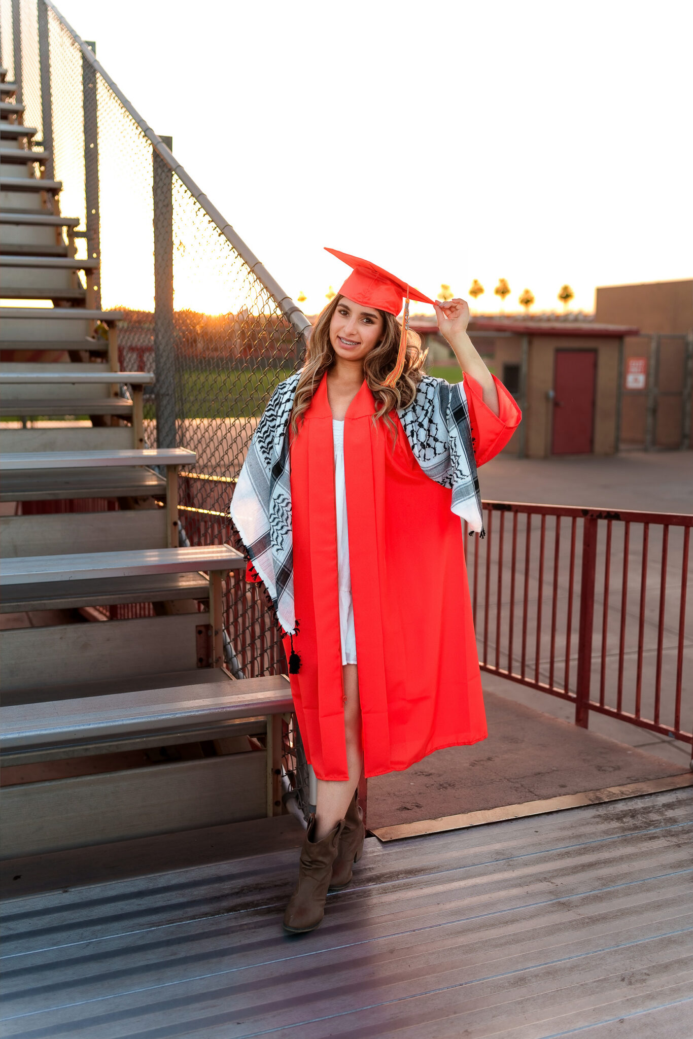 corono del sol senior cap and gown photos in tempe arizona