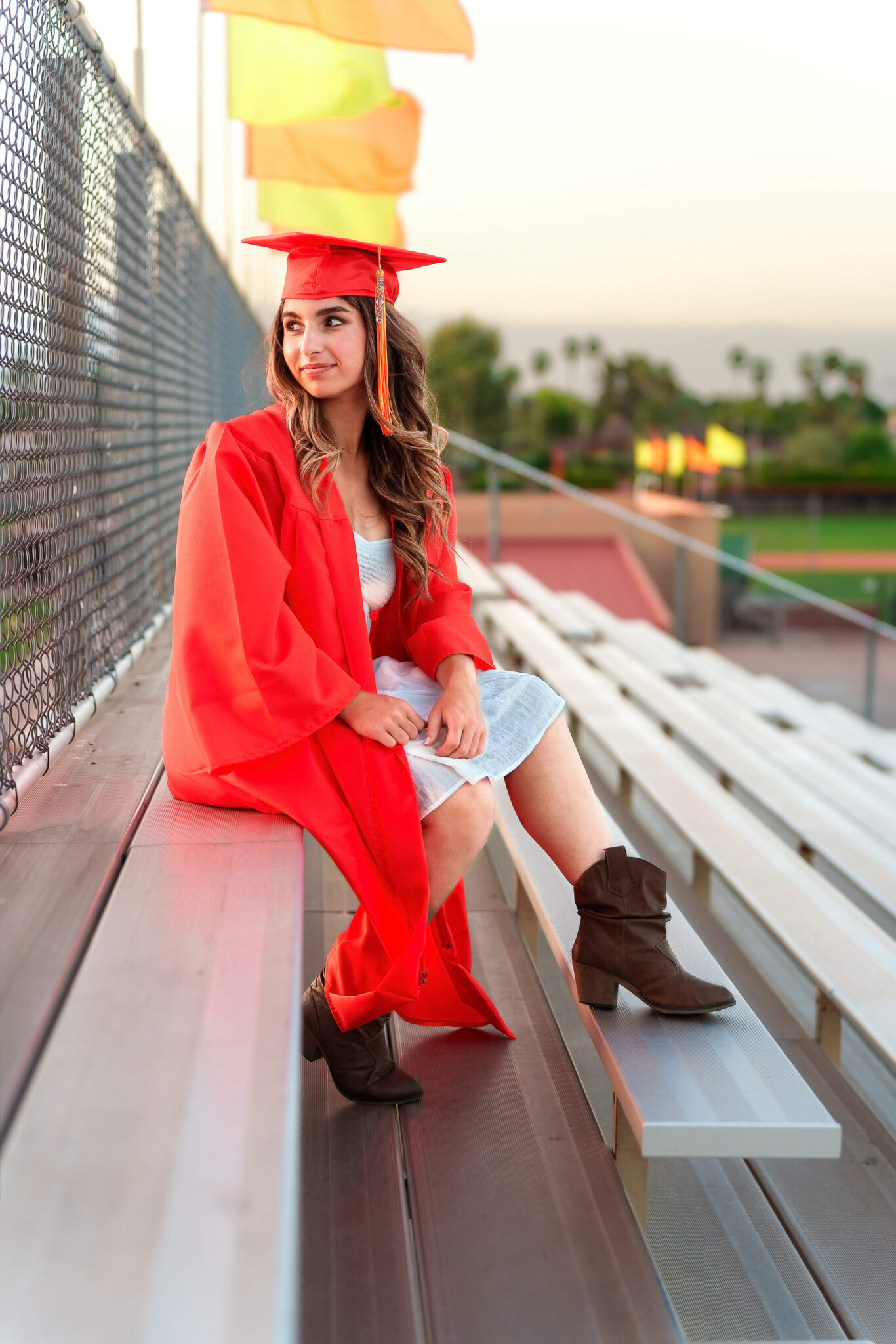 corono del sol senior cap and gown photos in tempe arizona