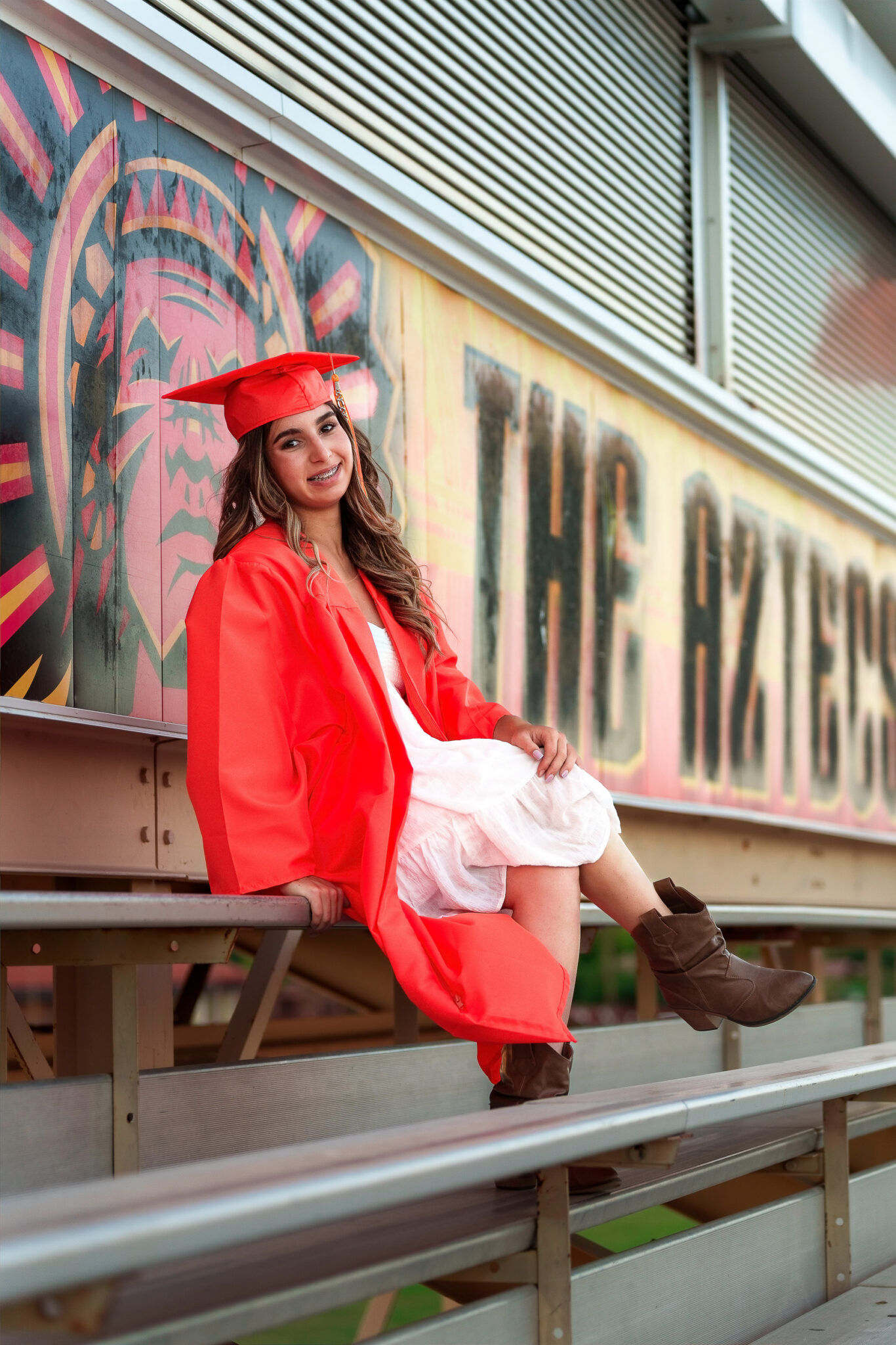 corono del sol senior cap and gown photos in tempe arizona